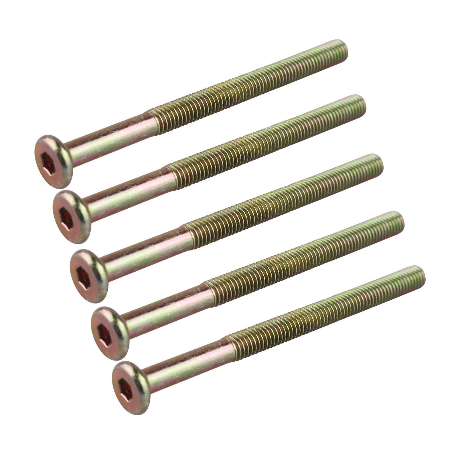 HALJIA 5pcs M6 x 80mm Screws Flat Hex Socket Head Hexagon Furniture Bolts Connector Fastener