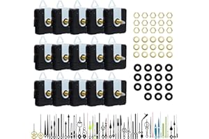 FACULX 15 Pack Clock Mechanism Replacement Kit with 19 Pairs Clock Hands, Replacement and Custom Clock Clock Movement Motor Kit for Clock Repair (Thread Length 3/4 inch)