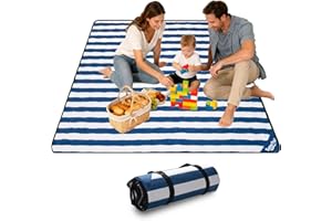 SunnyTrail Large Picnic Blanket 80"x80" – Extra Large Waterproof Sandproof Outdoor Blanket for Beach, Grass, Park, Lawn, Camping, Wedding Registry Gift, Foldable & Portable Mat for Family Travel