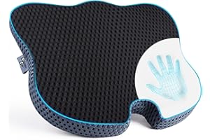 DREAMER CAR Wedge Seat Cushion to Maintain Natural Angle of Knees & Improve Posture - Soft Memory Foam Seat Cushion to Unleash Supreme Comfort in Office, Home, and Car Seating (Mesh Cover,Black)