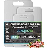 APMRQIB Titanium Cutting Boards for Kitchen,100% Pure Titanium Cutting Board Set of 3, Double Sided Non Toxic Cutting Board, Hygiene Durable Dishwash