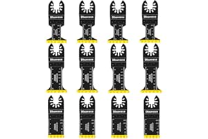 Dbsawmxn 12PCS Titanium Oscillating Tool Blades Metal Cutting, Professional Multi Tool Blades for Metal Wood Plastic Drywall Cuts Saw Blades Compatible with Dewalt Milwaukee Ryobi Rockwell