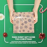 Kraft & Co Christmas Wrapping Paper 2 Pack 44.5cm x 25m Kraft Paper 100gsm view 4