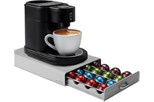 Navaris Coffee Capsule Storage - Compatible with Nespresso Vertuo Pod Holder - Stylish Coffee Capsules Organiser - Extra Coff