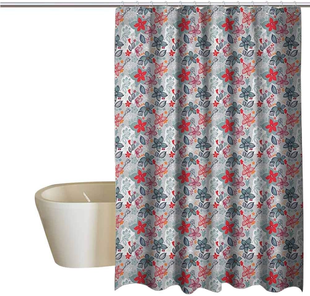 Fred Melvin Floral Shower Window Curtain Waterproof