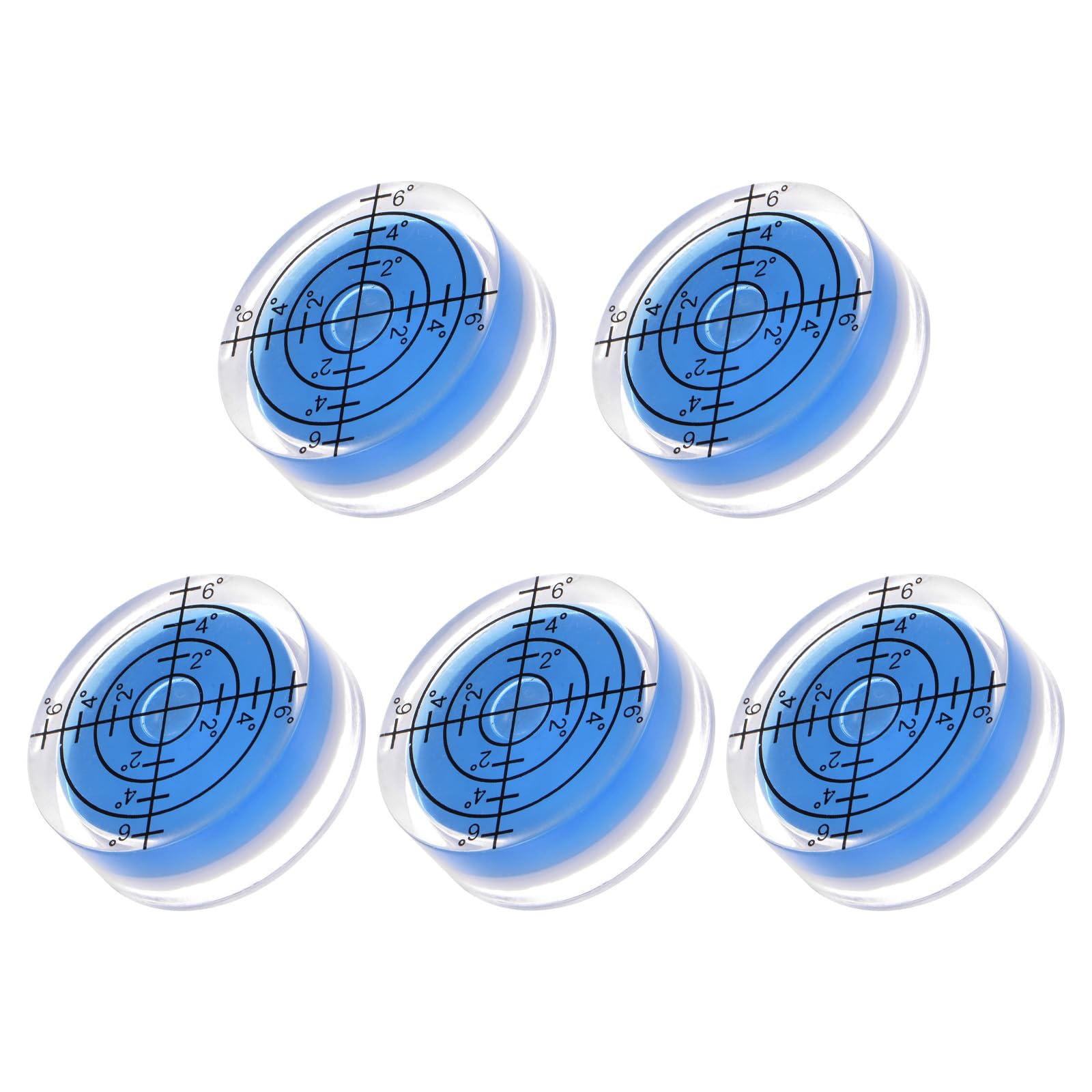 Kozelo 5pcs Small Circular Bubble Spirit Levels - [32mm Diameter 12mm Thickness] Mini Round RV Bullseye Level Leveling Tools for Travel Trailer Turntable Camera, Blue