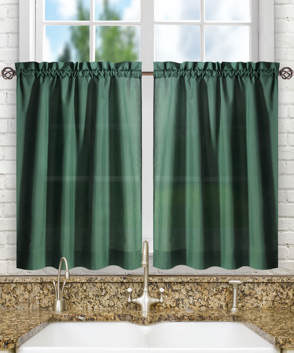 Ellis Curtain Stacey Tailored Tier Pair Curtains, 56" x 45", Harvest — image 1