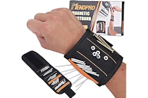 MENDPRO Magnetic Wristband for Tools, Screws, Nails and Drill Bits, Made from 15 Strong Magnets, Wrist Magnetic Screw Holder, Christmas Gift Ideas, Tool Gifts for Men, Dad, Husband, Grandpa, Handyman