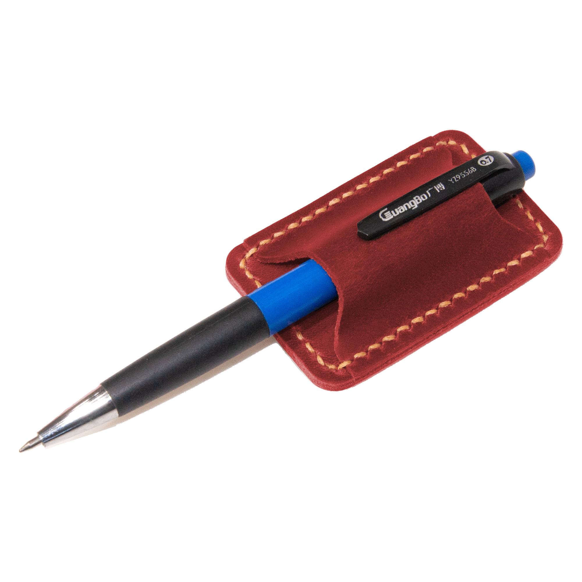 Photo 1 of Turbosnail Handmade Leather Pen Holder Clip Notebook Pen Loop Stylish, Leather Pen Holderfor Books, notebook pen pencil holder clip and Practical Pen Organizer (Single Pen Holder (Red))