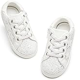 GINFIVE Toddler Girls Sneakers Little Girls Slip On Shoes School Sneakers Toddler