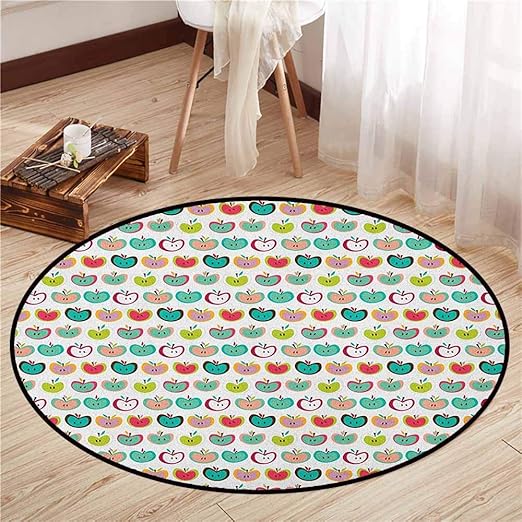 Amazon Com Bedroom Rugs Apple Retro Style Fruit Illustration