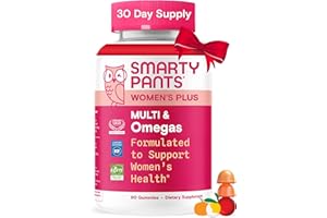 SmartyPants Women's Multivitamin Gummies - Improved Formula: Omega 3 (DHA/EPA), Methylfolate, CoQ10, Vitamin D3, C, Vitamin B12, B6, A, K & Zinc, Inositol, Gluten Free, 90 Count (30 Day Supply)