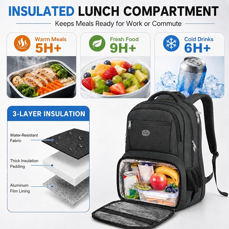 Mochila para portátil de 17 polegadas, mochila de trabalho impermeável para homens