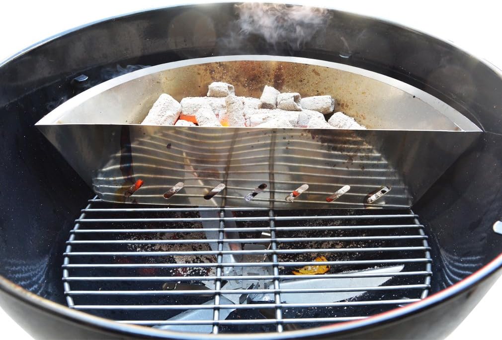 Onlyfire Contoured Stainless Steel CharBasket Charcoal Briquet/Charcoal Fuel Holder for 5566cm