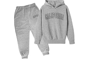 HICItro Boys Tracksuit Pullover Hoodie Jogging Pants Set 2 Pieces Sweatsuit letter printed pullover hoodie & black sweatpants