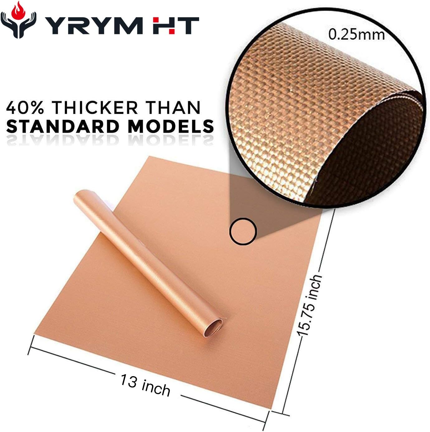 YRYM HT Copper Grill Mat and Bake Mat Set of 5 Non Stick BBQ Grill & Baking Mats - Reusable, Easy to Clean - PTFE Teflon Fiber Grill Roast Sheets for Gas, Charcoal, Electric Grill (Gold): Garden & Outdoor