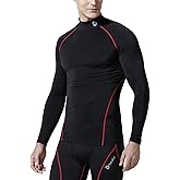 TSLA Men's UPF 50+ Mock Long Sleeve Compression Shirts, Athletic Workout Shirt, Base Layer for Water Sports
