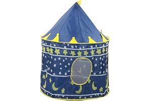 SPYMINNPOO Kids Tent, Children Play Tent Portable Castle Indoor Outdoor Princess Playhouse Lightweignt Toy for Kids Gifts (Bl