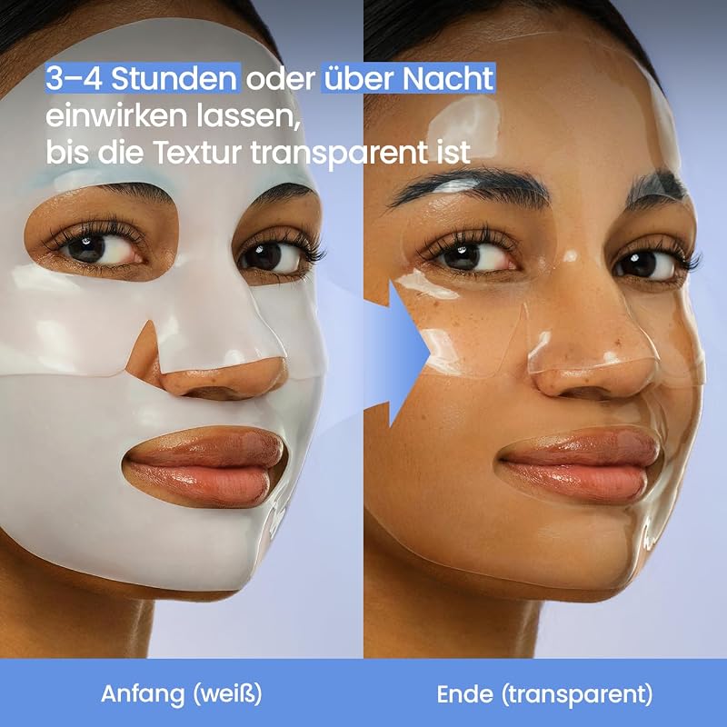 Hydro Cera-nol Real Deep Maske, Overnight Hydrogel Maske, beruhigend, feuchtigkeitsspendend, nahrhaft, 34g x 4 St.