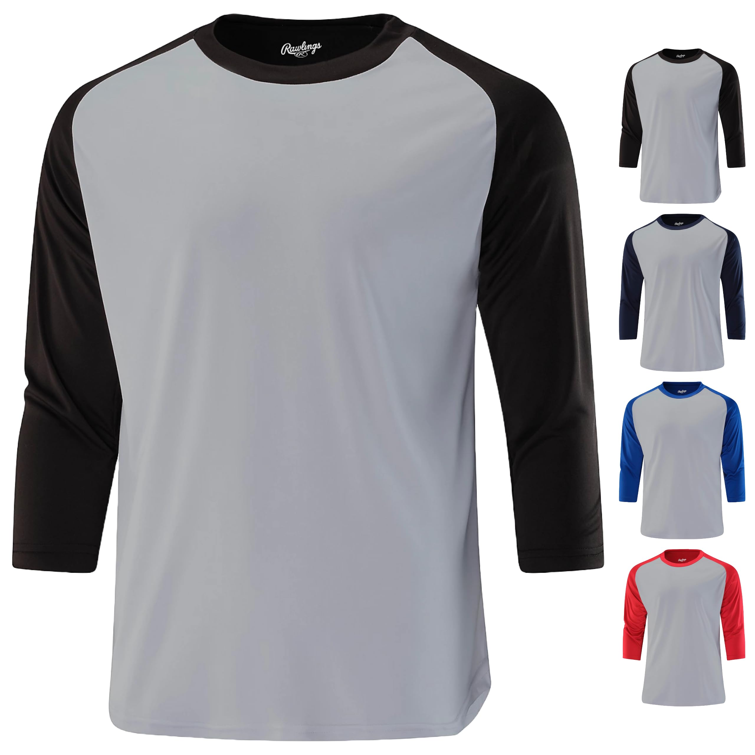 Photo 1 of ***SIMILAR***
Rawlings Men's Standard Athletic Fit 3/4 Sleeve Shirt | Baseball Training Apparel, Black, XXL