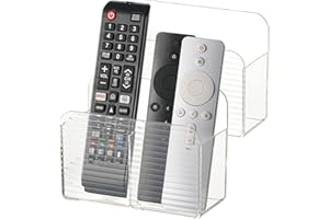 LINFIDITE 2 Pack Adhesive TV Remote Control Holder Wall Mount TV Remote Holder For Bedside Wall Remote Control Caddy Storage 