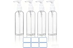 DTDNZKN 4 Pack 3.4 Oz (100ml) TSA Approved Travel Pump Bottles for Toiletries Clear Travel Size Bottles Leak Proof