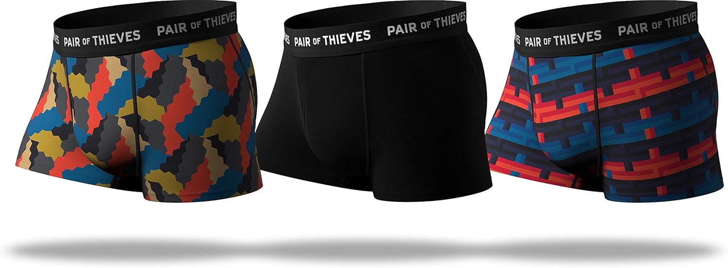 Pair of Thieves Super Fit Men’s Trunks, 3 Pack Underwear, AMZ Exclusive: Clothing