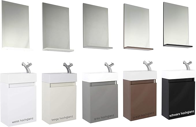 Vanvilla Gaste Wc Badmobel Set Waschplatz Mineralgussbecken Waschbecken Mit Unterschrank Beige Hochglanz Ral 1013 Grifflos Amazon De Baumarkt