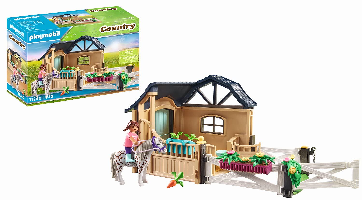 Playmobil 71240 Country Riding Stable Extension, pony Farm, Horse Toys, Fun Imaginative Role-Play, Playset Suitable for Children Ages 4+