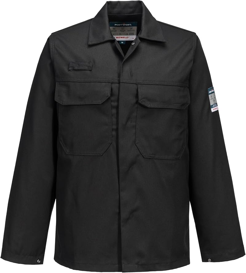 Portwest Bizweld FR Welding Jacket BIZ2 Black XL Flame Resistant Coat