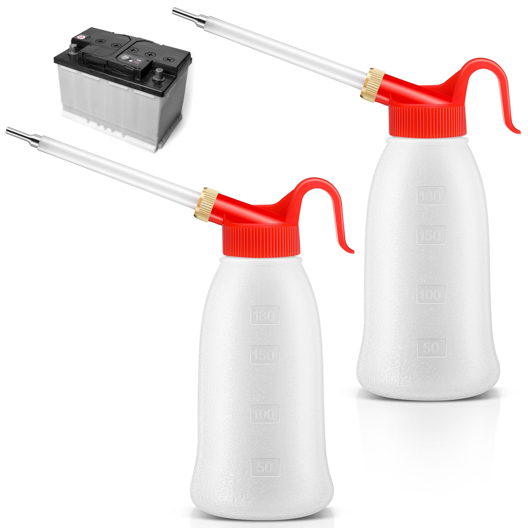 Photo 1 of Avenuebool 2Pcs Battery Filler with Spout, 6 Ounces Manual Battery Fluid Filler, Leak Proof, Acid Resistant, Easy and Safe Way to Fill and Top Up Liquid
