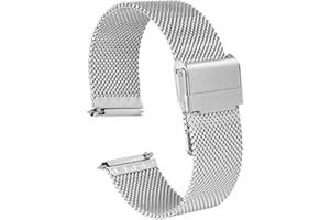 HARFINGTON 316L Stainless Steel Mesh Watch Band Quick Release Adjustable Metal Watch Strap for Men Women