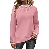 AKEWEI Womens Casual Crewneck Sweatshirts Long Sleeve Shirt Lightweight Tunic Pullover Tops S-XXL