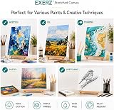 EXERZ 60x60cm Pre-Stretched Canvas 4 Pack 1.7cm 280GSM Cotton Triple Primed view 4