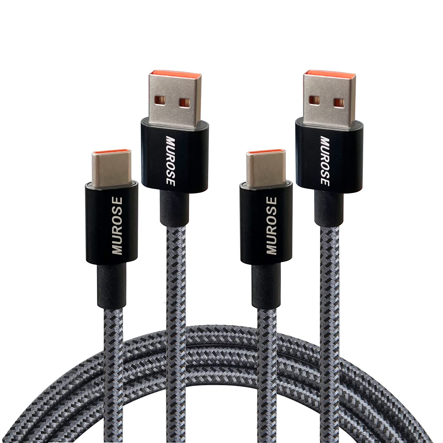 66W USB C Cable Fast Charging[2-Pack,3.3ft],Nylon Braided USB A to Type C Charger Cable Support USB 2.0 data transmission and QC 3.0 fast charging Compatible with Laptop/Tablet/Phone USB-C device ect.