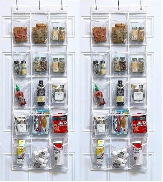 Amazon Com Kaptin 2 Pack Clear Over The Door Hanging Pantry