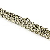 CleverDelights 4x6mm Cable Chain Necklaces - Antique Bronze Color - 5 Pack - 24 Inch Length