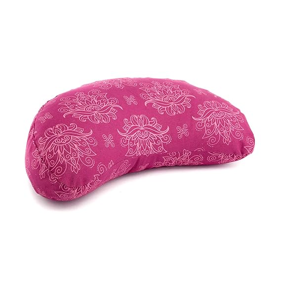 Bodhi Yogi MOND Meditationskissen, Gemustert, Maharaja Collection, Halbmond-Kissen mit Buchweizen-Füllung und abnehmbarem Bez