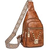 Relang Sling Bag for Women Crossbody, Leather Cross Body Fanny Packs for Women, Trendy Chest Bag for Travel and Daily Use