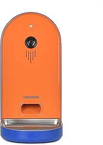 DOGNESS Automatic WiFi Dog/Cat Smart Camera Feeder - 6.5Lbs Large Capacity App Control Food Dispenser with WiFi, Portion Control, Voice Recording, Camera, Timer Programmable (Blue Orange)