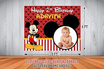 Wow Party Studio Personalized Mickey Mouse Theme Birthday Party