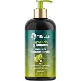 Mielle Organics Avocado &amp; Tamanu Anti Frizz Conditioner for Women &amp; Men - Detangling, Moisturizing &amp; Smoothing Treatment - Frizz Control Detangler for Textured &amp; Dry Hair - Prep for Styling, 12floz