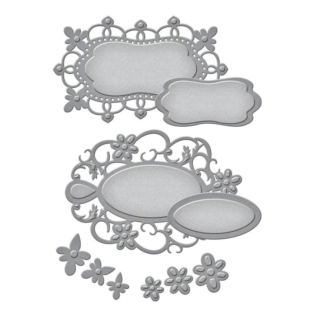 Spellbinders Shapeabilities Floral Tags Die, Metal, Brown