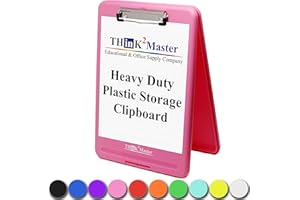 Think2Master Pink Plastic Storage Clipboard. | 25% Heavier & 25% Sturdier| Heavy Duty and Won’t Flex or Bend Like Other Brands (Compare The Weight). Storage Compartment Holds 150 Letter Sized Paper.