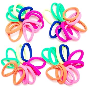 Amazon Com Luxxii Pretty Assorted Color Elastic Hair Ties Hair