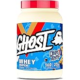 GHOST Whey Protein Powder, Chips Ahoy! - 2LB, 25G of Protein - Whey Protein Blend - ­Post Workout Fitness & Nutrition Shakes, Smoothies, Baking & Cooking - Cookie Pieces Inside