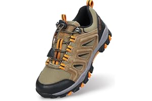 UOVO Boys Girls Hiking Shoes Kids Waterproof Running Trail Fashion Sneakers Breathable Lightweight Non-Slip Outdoor Walking Sports Shoe(Little/Big Kids)