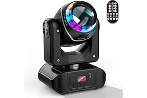 U`King 108W LED Moving Head Light with Remote Rotating 18-Facet Prism DJ Lighting Stage Lights with 10 Gobos and 8 Colors Bea
