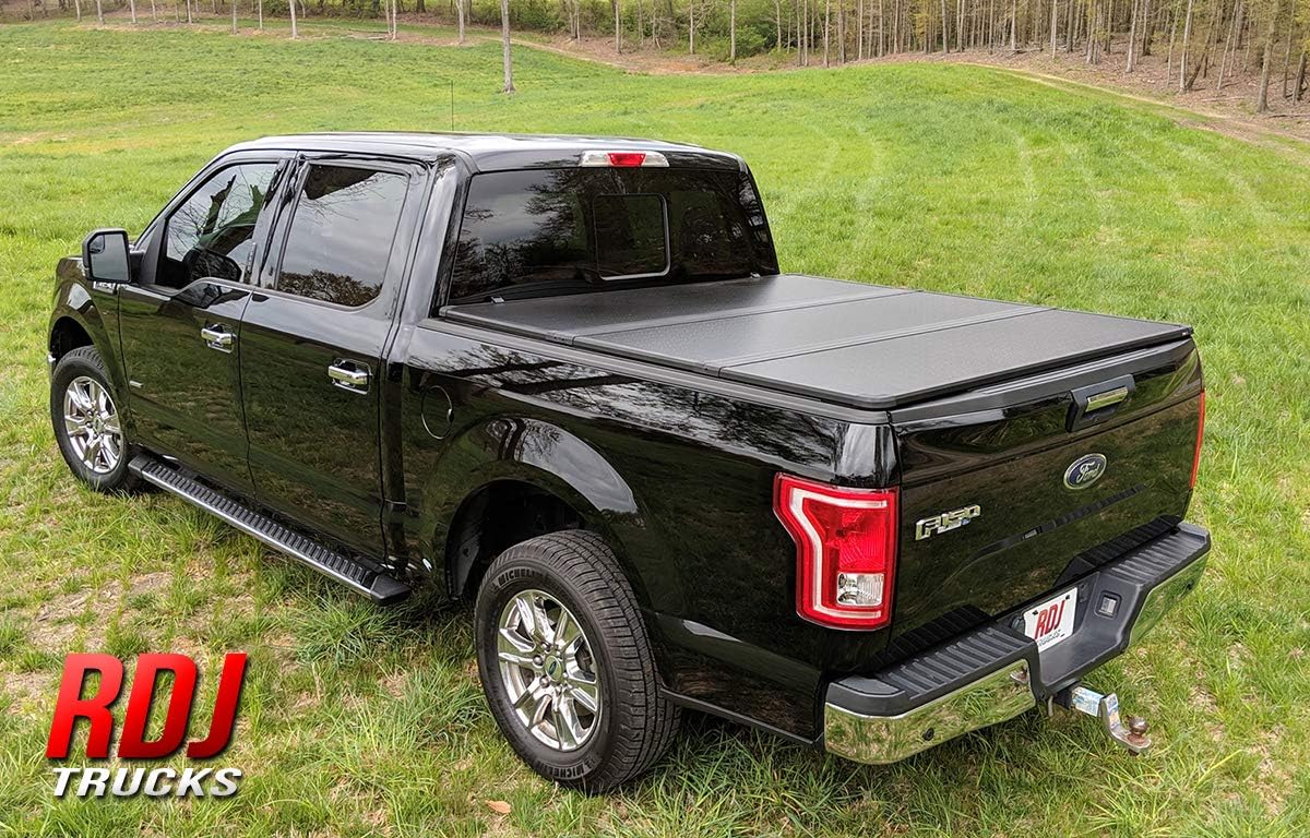 Amazon Com Rdj Trucks 65 Series Hard Folding Tonneau Easy On Easy Off Solid Flip Bed Cover Fits Compatible With Ford F150 2015 2020 5 5ft Bed Automotive