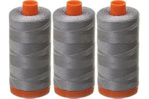 3-PACK - Aurifil Mako Cotton 50wt Thread Solid Grey 1422 Yard each